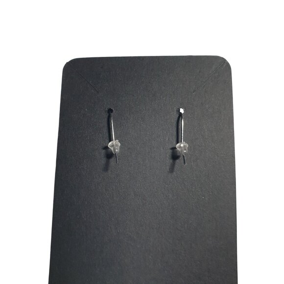 Round Dangle Hook Earrings Floral Design Silver Tone Boho Beach Core Gift Mom - Picture 5 of 5